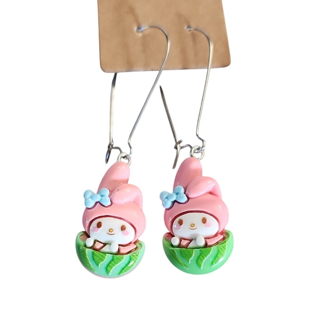 NWOT Cute Pink and Green My Melody Earrings